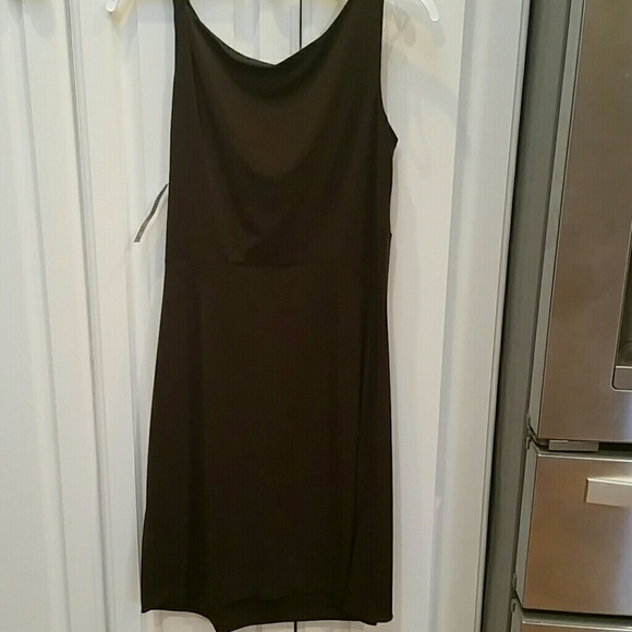 Chocolate💥 MidDress with Cowlneck Front Size 10 - Picture 5 of 6